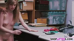 shoplifting gal dolly gets punished in the garage