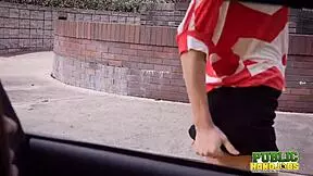 Blonde Odette Delacroix GIVES HANDJOB AUDITION In Public Park