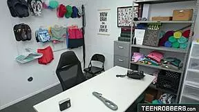 Shoplifter Emma Starletto Fucked By Older Pervy Guard In Shop!