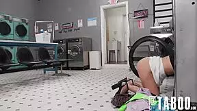 Alex Grey and Seth Gamble in Laundromat Scandal