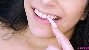 look at this nude brunette's sexy closeup in the photoshoot