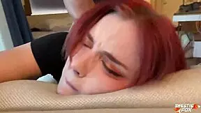 Redhead Gets HARD FUCKING And DEEP BLOWJOB In Hotel!