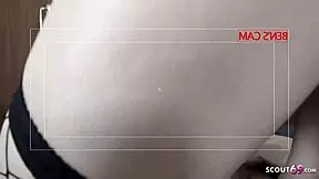 Skinny teen kelly gets a rough monster cock blowjob behind the scenes