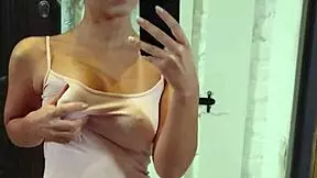 Mia Piper masturbates in front of mirror