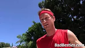 Bodacious Booty Chicks Give Head and Get Fucked in Outdoor Gangbang