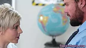 Blonde Teen With Small Tits Sucks Monster Cock