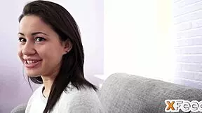 I watched hot brunettes turn a casting interview into hardcore cowgirl and doggystyle banging