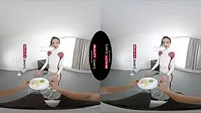 Petite 18-year-old's latex VR adventure