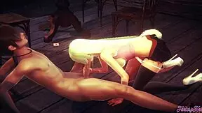 elizabeth liones from seven deadly sins gets a blowjob and fucked in 3d hentai