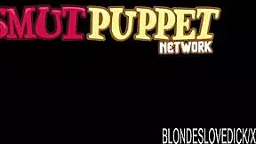 petite blonde nicole ray takes huge dick in porn casting, loves it