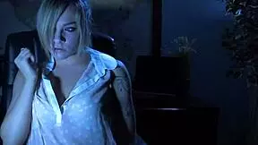 Sexy Dahlia Fingers Herself In The Dark With Tits Exposed