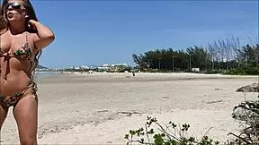 Wow! Slut Wife Gymnastics on Beach!