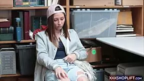 Teenie Shoplifter Fucking With Security For Her Release