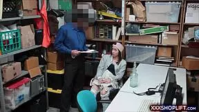 Teenie Shoplifter Fucking With Security For Her Release