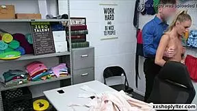 Emma kneels for big cock blowjob!