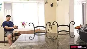 naughty petite stepsister sucks monster cock on cam