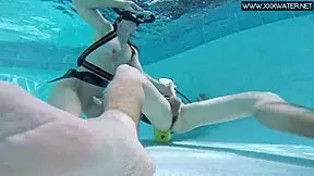 Steamy pool scenes with Minnie