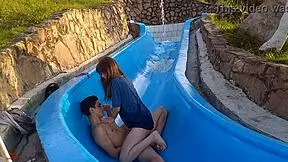 omg, my silly hermanastra got stuck at the pool slide n i took advantage to bang her wild, parte 2!