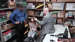 Mall officer catches and fucks a teen 18+ shoplifter 💦