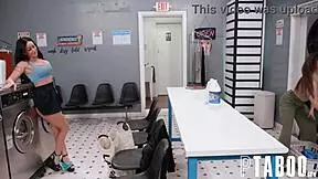 risky public tumble with petite teen