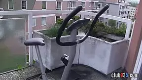 A big tit teen bent over for doggy fucking