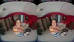 sexy columbian babe toys her ass in vr
