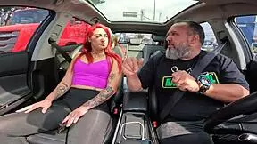 Driving Through Sao Paulo Streets With Naked Redhead In Car For First-Time Fucking!