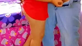 Wife In Red Dress Gets Fucked, But The Voyeur Wants In Too - Homemade Mexican Threesome?