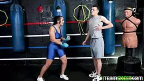 hot brunette teen in oil craves deepthroat action