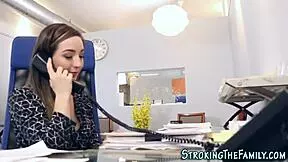 I watch my little teen stepdaughter give blowjob and handjob to her old father in law