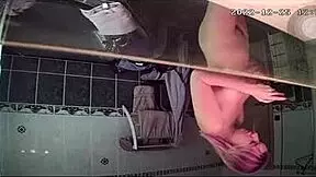 amateur spy catches teen blonde french girl in shower