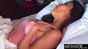 Watch her perfect breasts jiggle while masturbating early morning to orgasm