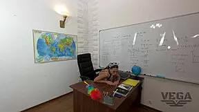 teacher took dildo, but can she handle the real big cock fucking?