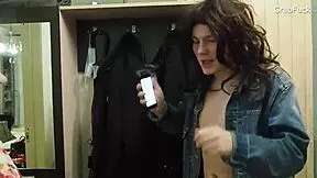 Dominant teen rides her fuck doll in wild session.