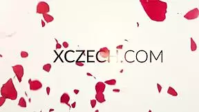 beautiful blonde strips and shows pussy on xczech com