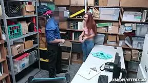 The LP officer says, I'm plowing Ornella Morgan's wide spread twat at work