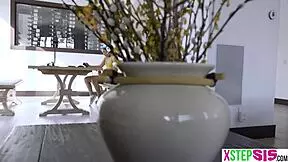 Latina stepsister sarah lace, a gamer girl, wants to play hardcore with blowjob and doggystyle