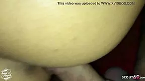 real amateur sex from young german couple with cum on feet