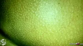 real amateur sex from young german couple with cum on feet