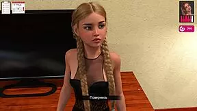 3D game of blonde teen's body