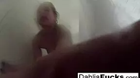 Sexy blonde teen Dahlia Sky enjoys naughty shower fun