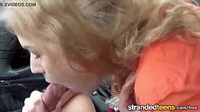 stranded teen gets hardcore action with cumshot on mofos com