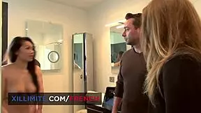 Perfect Threesome With Two French Teens, Asian And Blonde Anal Sex