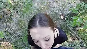 Quick Blowjob in the Woods Behind the Lot, So Risky!