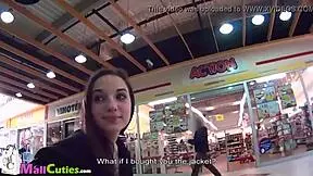 brunette with small tits fucks outdoors