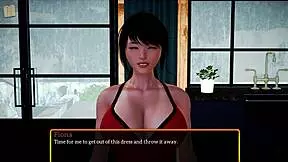 Redhead teen with small tits in my new family series part 489.