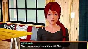 Redhead teen with small tits in my new family series part 489.