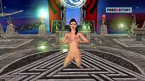 an animated 3d cartoon video of an indian teen girl in various positions