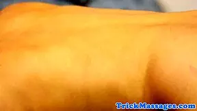 Massage-Loving Teen Feels Lucky Sucking Senior's Cock During Session