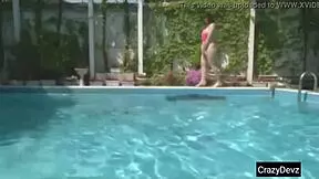 Tight japanese cute girl boldly shows off her big tits in a sexy display.